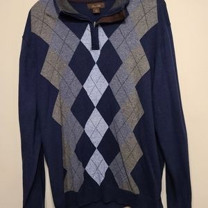 Tasso Elba Large cotton quarter zip sweater